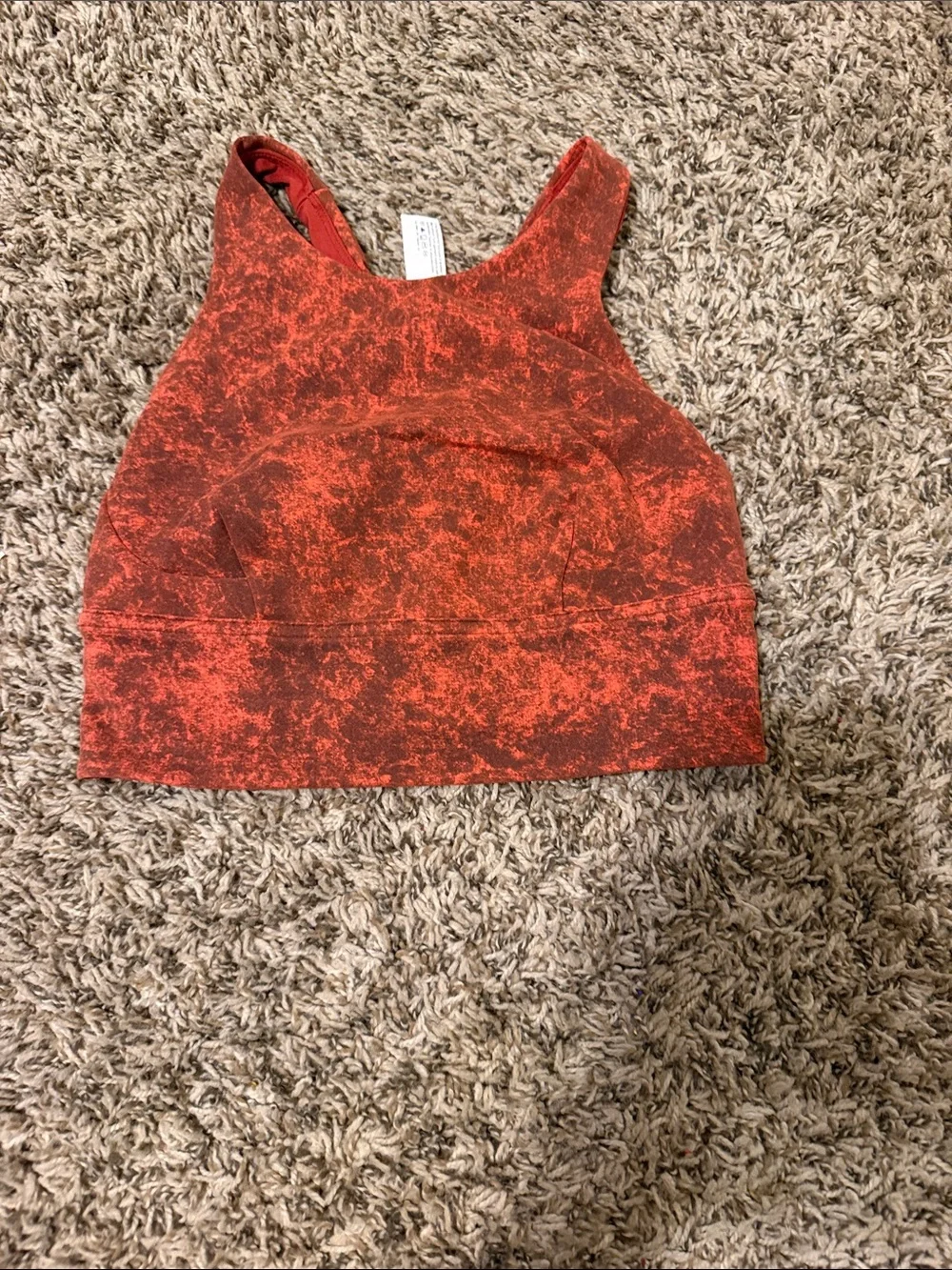 lululemon athletica Red Marble High-Neck Crop Top